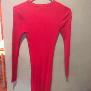 Red tight sweater dress